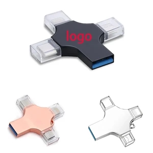 4 In 1 8GB Metal Flash Drive USB For PC/Computer/Laptop