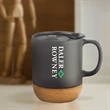 12 oz. Ceramic Mug with Cork Base | https://www.bestnamebadges.com