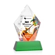 Devron VividPrint™ Award on Base - Green | https://www.bestnamebadges.com