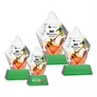 Devron VividPrint™ Award on Base - Green | https://www.bestnamebadges.com