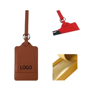 PU Luggage Tag With Hang-Up Ring