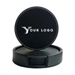 Pu Leather Round Coaster Suit | https://www.bestnamebadges.com