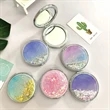 Mini Quicksand  Folding 2.87" Round Compact Mirror | https://www.bestnamebadges.com