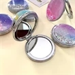 Mini Quicksand  Folding 2.87" Round Compact Mirror | https://www.bestnamebadges.com