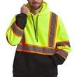 Hi Viz Class 3 Two Tone Color Block Reflective Safety Hoodie | https://www.bestnamebadges.com