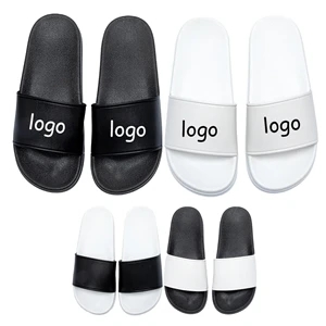 PVC Slippers Sandals Black & White