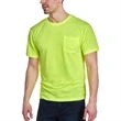 Non-ANSI Hi Viz Poly-Cotton Knitted Safety T-Shirt W/ Pocket | https://www.bestnamebadges.com