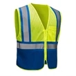 Hi Vis Reflective Class2 Mesh Blue Bottom Safety Pocket Vest | https://www.bestnamebadges.com