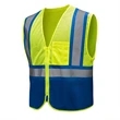 Hi Vis Reflective Class2 Mesh Blue Bottom Safety Pocket Vest | https://www.bestnamebadges.com