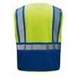 Hi Vis Reflective Class2 Mesh Blue Bottom Safety Pocket Vest | https://www.bestnamebadges.com