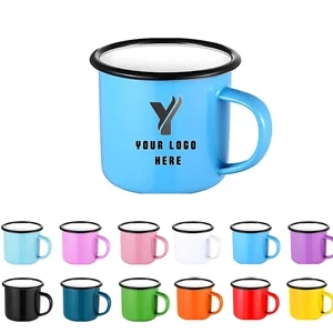 12oz Enamel Coffee Mugs with Handle