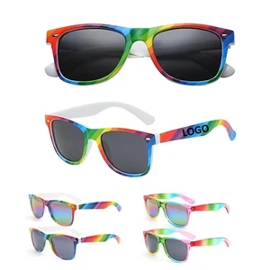 Rainbow Striped Classic Square Sunglasses