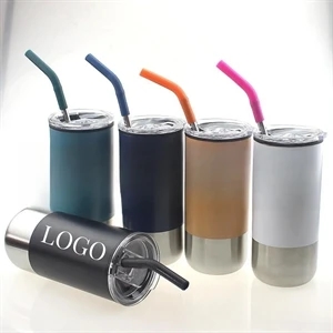 16 Oz Travel Tumbler With Stainless Straw