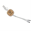 Dual Input 3-in-1 Bamboo Retractable Cable | https://www.bestnamebadges.com