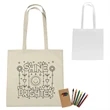 100% Cotton Coloring Tote Bag With Crayons | https://www.bestnamebadges.com