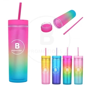 16 oz Colored Acrylic Tumblers with Lids and Straws | https://www.bestnamebadges.com