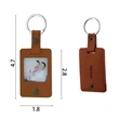 Custom Photo Frame Holder Gift Personalized Leather Keychain | https://www.bestnamebadges.com