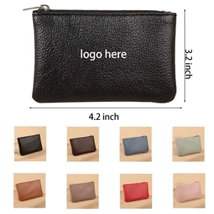 Fashion Portable Leather Coin Purse w/ Zipper