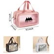 Clear Double Layer PVC Water-resistant Makeup Cosmetic Bag | https://www.bestnamebadges.com