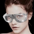 LED Flashing 80s Sunglasses- White | https://www.bestnamebadges.com