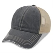 6 Panel Herringbone Low Profile Distressed Trucker Cap | https://www.bestnamebadges.com