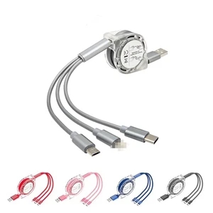 3 in 1 Portable Retractable USB Charging Cable