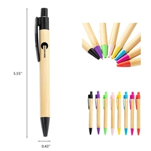 Eco-friendly Click Bamboo Ballpoint Pen w/ Custom Imprint