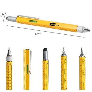 6 in 1 Multi-functional Ballpoint Pen w/ Custom Imprint