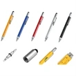 6 in 1 Multi-functional Ballpoint Pen w/ Custom Imprint | https://www.bestnamebadges.com