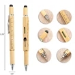 6 in 1 Multifunctional Bamboo tool Stylus Pen | https://www.bestnamebadges.com