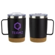 Sapora 12 oz Vacuum Insulated Stainless Steel Mug with Cork | https://www.bestnamebadges.com