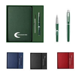 Subtlety Notebook & Metal Pen Gift Set w/ Custom Imprint