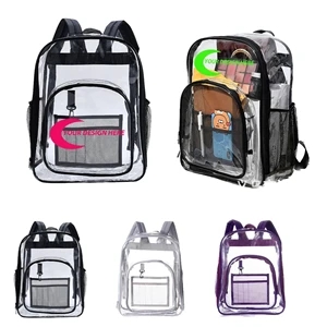 Water-Resistant Transparent PVC Backpack w/ Custom Imprint