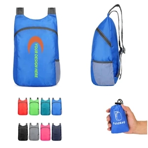 Lightweight Foldable Polyester Backpack w/ Custom Imprint
