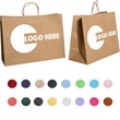 Durable Kraft Paper Shopper Bag w/ Custom Imprint | https://www.bestnamebadges.com