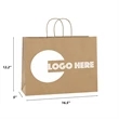 Durable Kraft Paper Shopper Bag w/ Custom Imprint | https://www.bestnamebadges.com