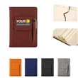 A5 Multi-Functional Leather Notebook w/ Front Pockets | https://www.bestnamebadges.com