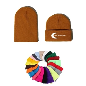 Arcylic Knit Beanie Cap w/ Custom Imprint