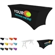 6FT Fitted Polyester Stretch Table Cover w/ Custom Imprint | https://www.bestnamebadges.com