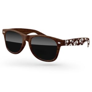 Faux-wood Retro Sunglasses w/ 1-color imprints