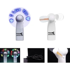 MOQ100 Mini LED Message Pre-Programmed Hande Fan