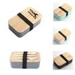 MOQ100 Eco-Friendly Wheat Straw Lunch Box w/ Bamboo Cover | https://www.bestnamebadges.com
