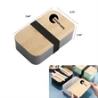 MOQ100 Eco-Friendly Wheat Straw Lunch Box w/ Bamboo Cover | https://www.bestnamebadges.com