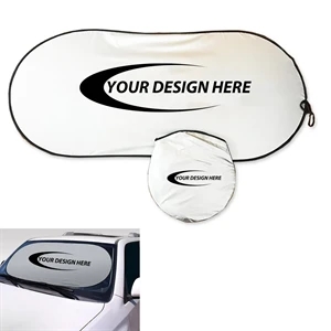 Foldable Car Windshield Sun Shade w/ Custom Imprint