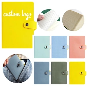 A6 Buckle Can Be Inserted Pen Pu Leather Notebook