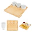 Bamboo Serving Tray With Ceramic Bowls | https://www.bestnamebadges.com