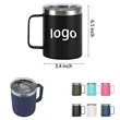 12oz Vacuum Insulated Stainless Steel Coffee Mug w/ Handle | https://www.bestnamebadges.com
