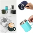 12oz Vacuum Insulated Stainless Steel Coffee Mug w/ Handle | https://www.bestnamebadges.com