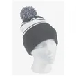 Two-Tone Knit Pom Beanie With Cuff | https://www.bestnamebadges.com