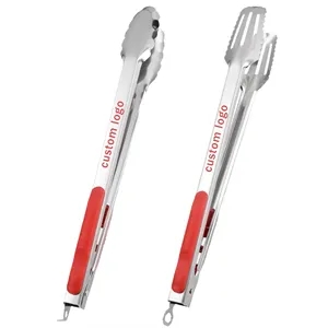 Stainless Steel Food Tong With Non-slip Silicone Handle